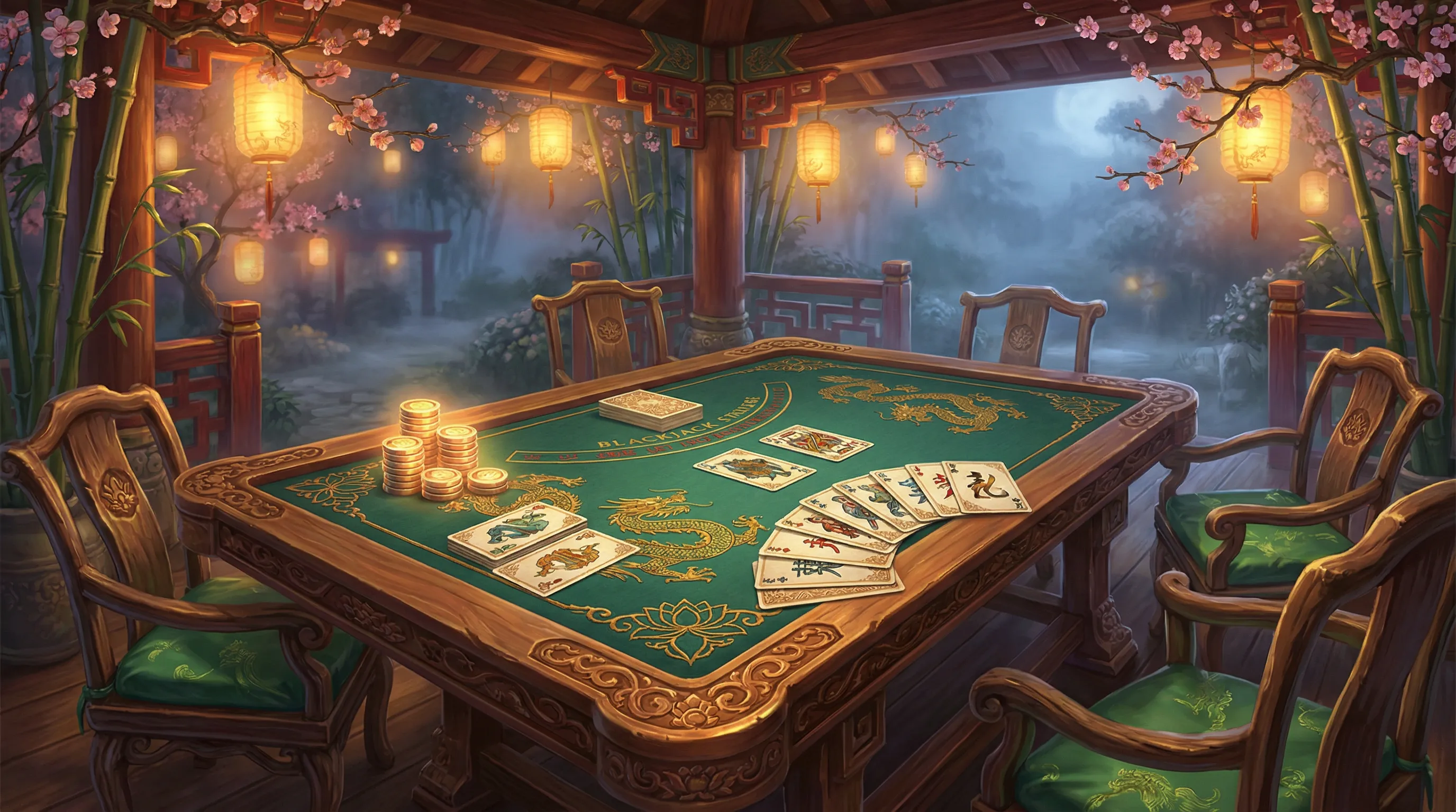 Mesa de blackjack 21 pontos no cassino brlbet